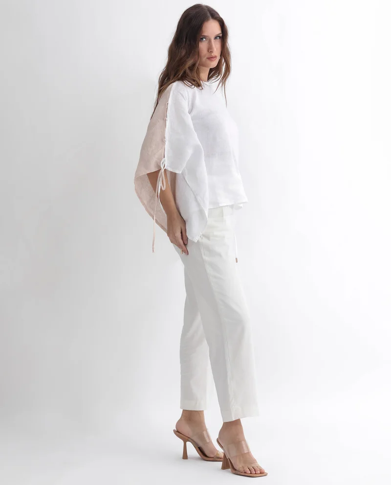 Rareism Women's Linen Colour Blocked Kaftan Top