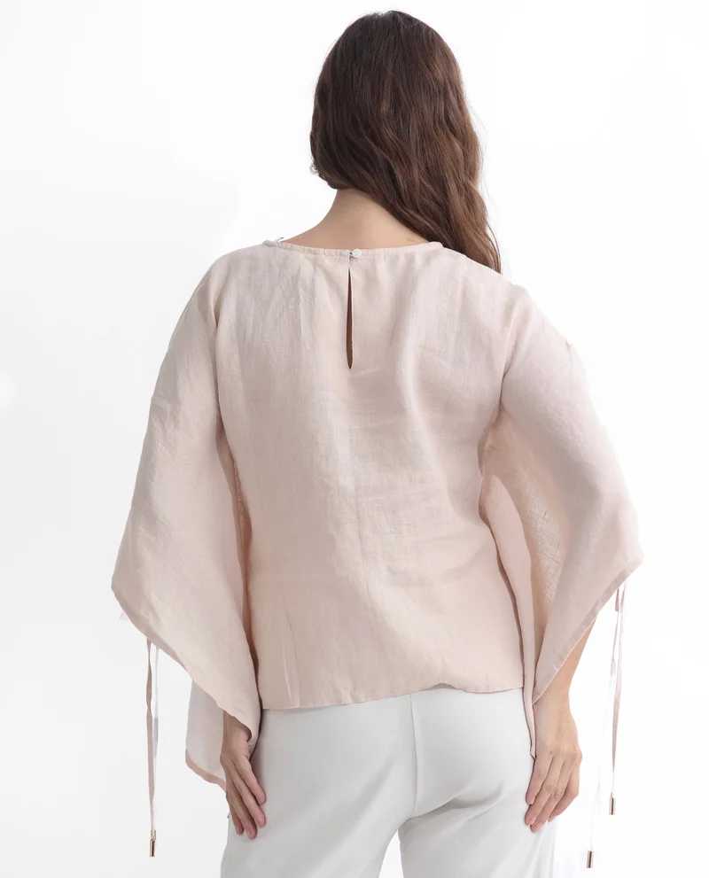 Rareism Women's Linen Colour Blocked Kaftan Top