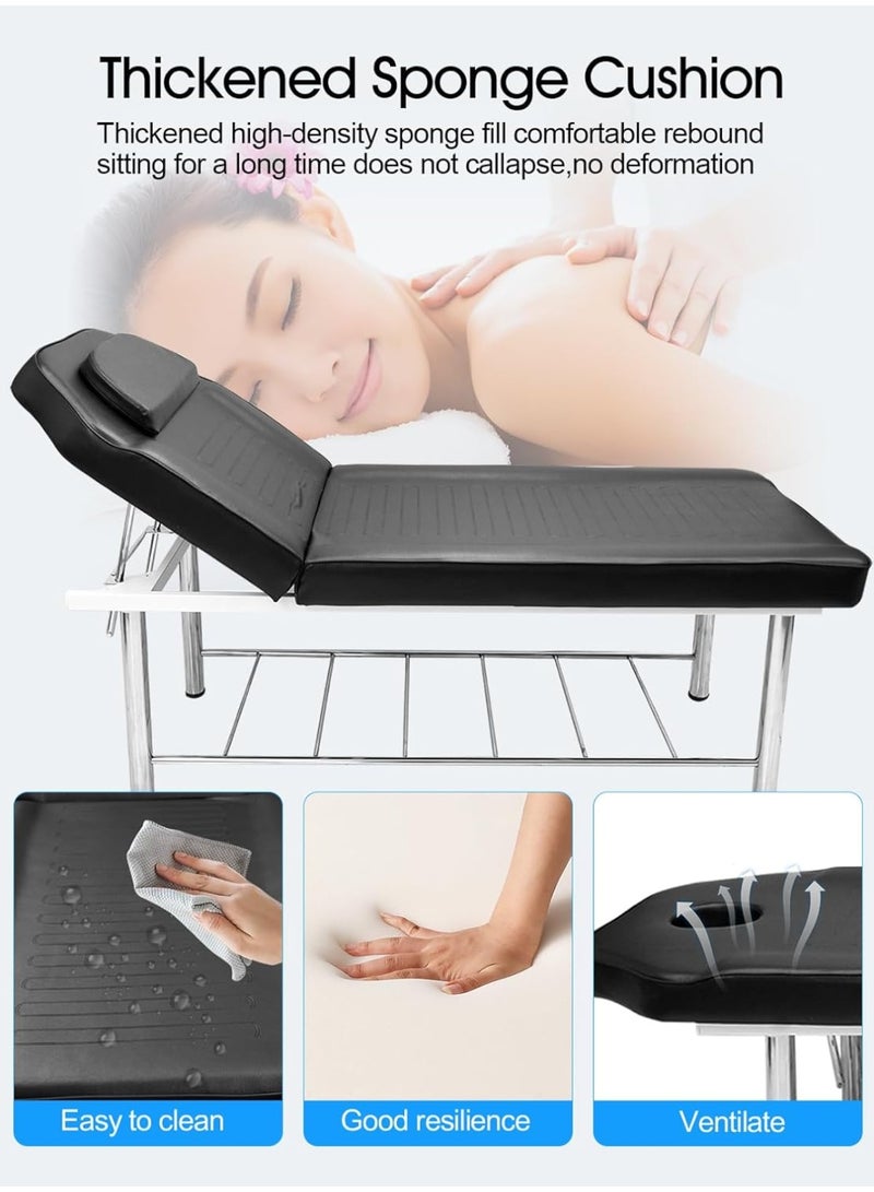 Meishida Message Table Bed Hydraulic Pump for Spa, Facial Care, Beauty Salon, Barbershop, Medical Clinic Bed - Black  - Image 2