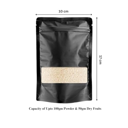 DEERA Black Ziplock Stand Up Pouch 100x170mm Pack of 50 - Image 3