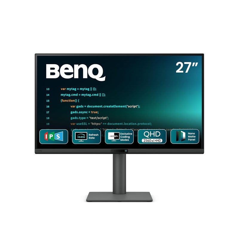BenQ RD270Q 27 inch 2K 144hz Programming Monitor, Nano Matte Panel, Coding Modes, 65W USB-C, Night Hours Protection, Ergonomic Design, and Eye-Care Solution black - Image 1