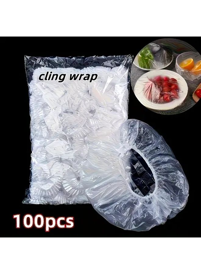 200 Pcs Food Grade Reusable Plastic Wrap Covers Transparent Elastic Seal Lids For Freshness Durable Stretchable Bowl And Plate Covers For Kitchen And Restaurant Use Food Storage Meal Prep Snug Fit Flexible Lids - Image 5