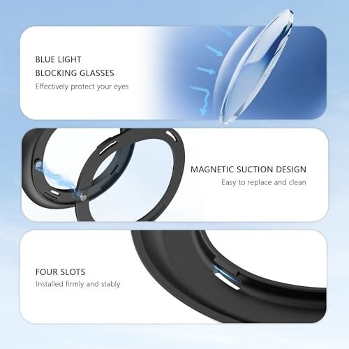 STARTRC GAMES Blue Light Blocking Glasses for Meta Quest 3 with Anti Fog Wipe, Lens Protector Kit for Oculus Quest 3, VR Glasses Spacer Accessories Anti-Scratch Ring for Meta Quest 3 (Not for Oculus Quest 3S) - Image 5