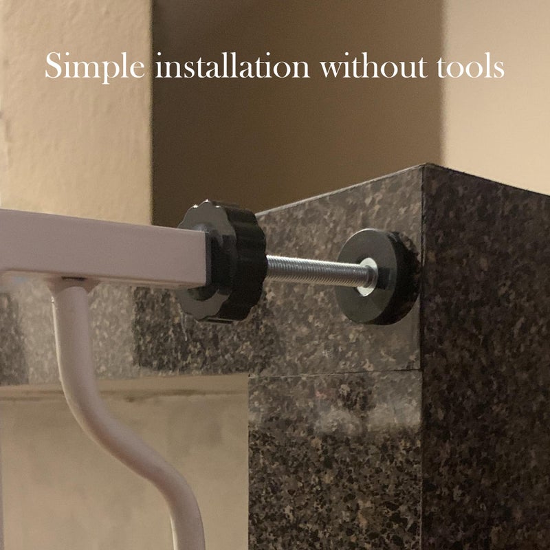 Vmaisi 4 Pack 8MM Baby Gate Threaded Spindle Rod, Replacement Hardware Parts Kit for Pet & Dog Pressure Mounted Safety Gates - Extra Long Wall Mounting Accessories Screws Rods Adapter Bolts Black - Image 5