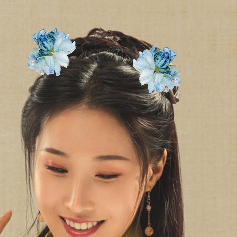 4 pcs Bridal Hair Piece Floral Accessories Wedding Hairpins Flower Hair Pins for Wedding Brides - Image 4