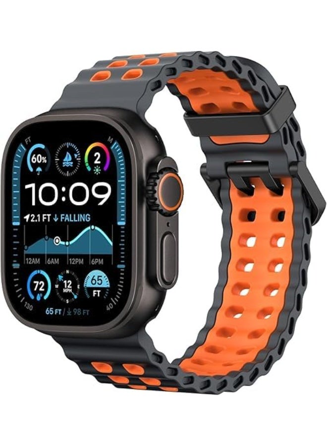 NEXT STORE Ocean Sport Silicone Band Adjustable Strap Compatible with Apple Watch Series 1–10 Ultra/Ultra 2 SE (42–49mm)