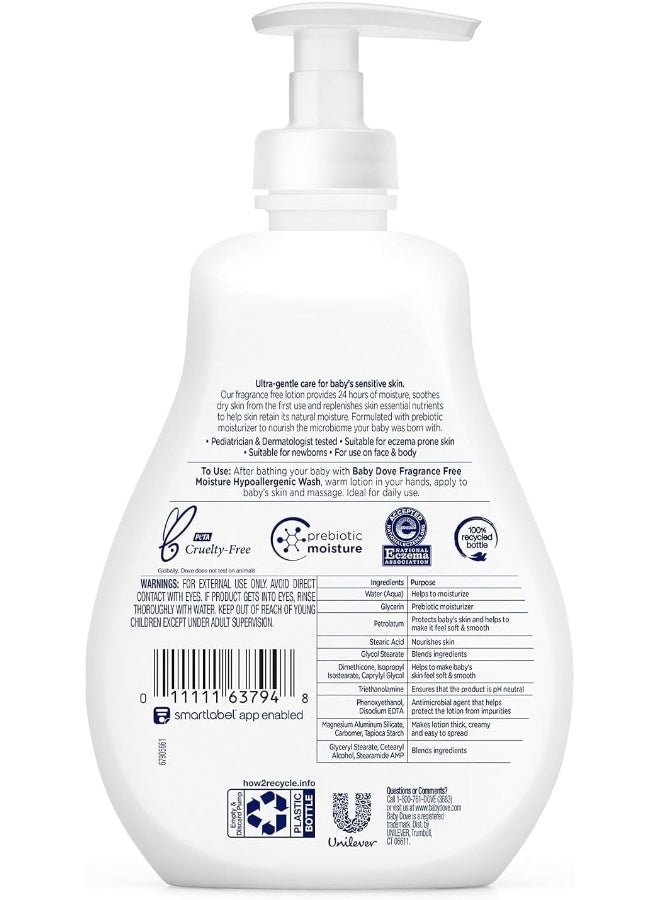 Unilever Unilever Baby Dove Sensitive Moisture Face and Body Lotion 13 oz, Pack of 4 - Image 5