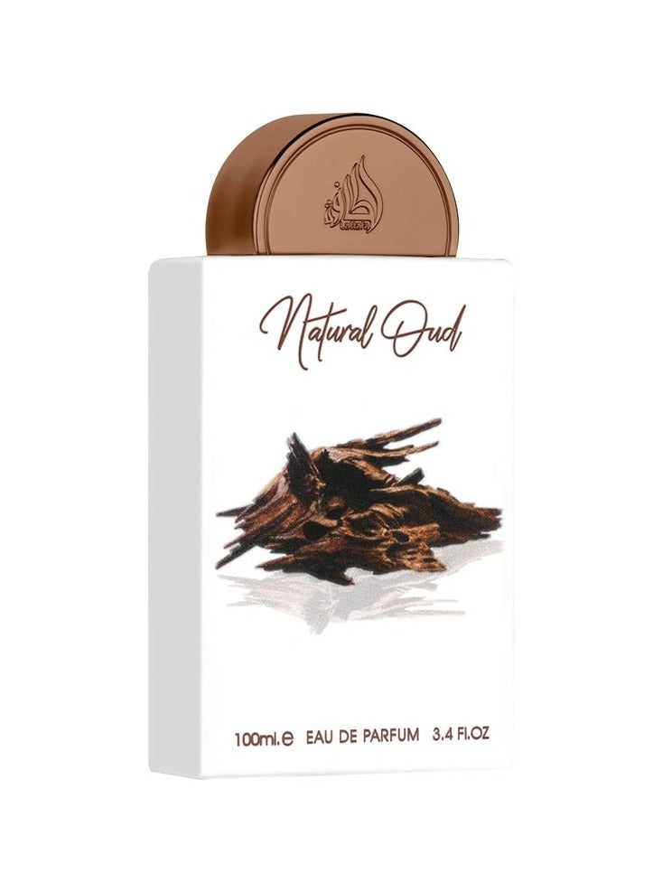 Lattafa Pride Natural Oud for Unisex Eau de Parfum Spray, 3.4 Ounce / 100 Ml