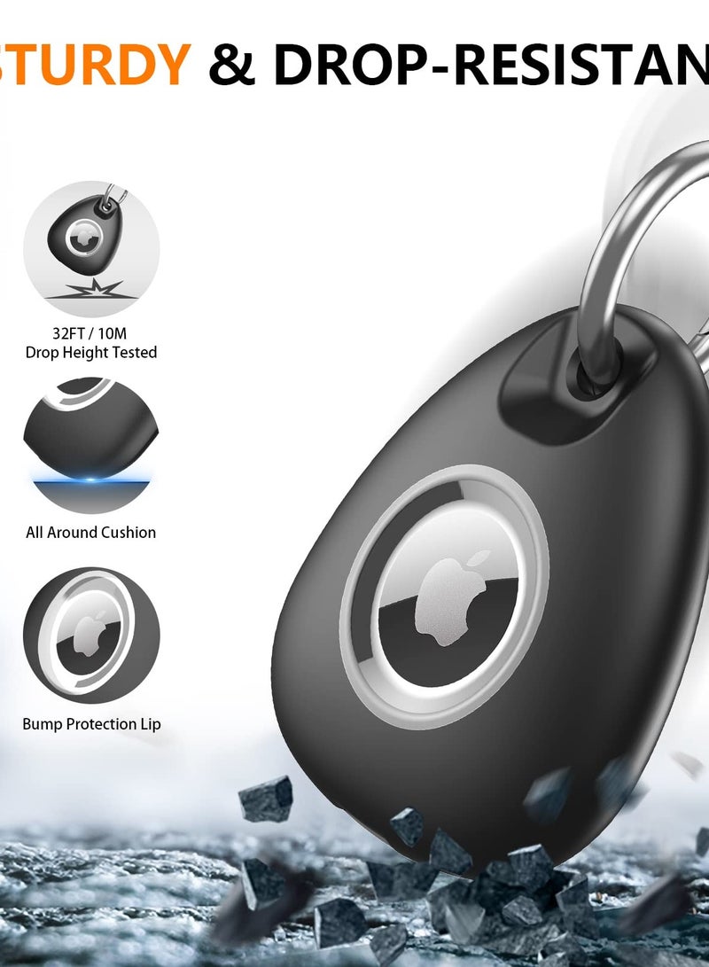 Case for AirTag, IPX8 Waterproof Keychain Holder Compatible with Apple Air Tag Case for Dog/Cat/Luggage (Black)  - Image 3