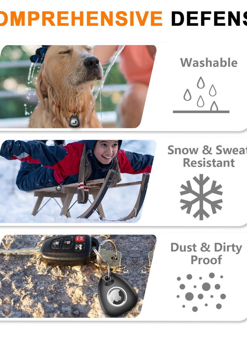 Case for AirTag, IPX8 Waterproof Keychain Holder Compatible with Apple Air Tag Case for Dog/Cat/Luggage (Black)  - Image 4