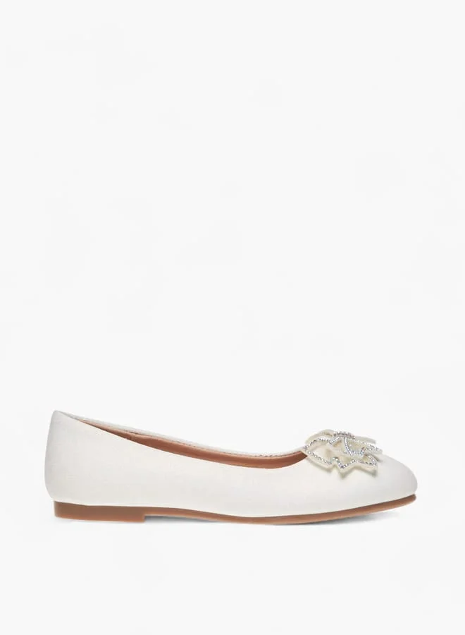 Flora Bella By Shoexpress Girls Bow Embellished Slip-On Ballerina Shoes