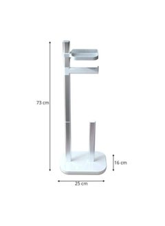 Primanova Primanova Plastic And Aluminum Toilet Paper Holder With Mobile Holder-Beige  - Image 2