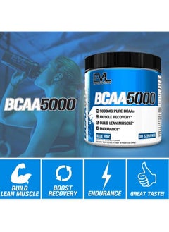 Evlution EVL BCAAs Amino Acids Powder - BCAA Powder Post Workout Recovery Drink and Stim Free Pre Workout Energy Drink Powder - 5g Branched Chain Amino Acids Supplement for Men - Blue Raz  - Image 4