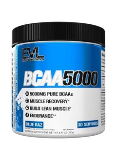Evlution EVL BCAAs Amino Acids Powder - BCAA Powder Post Workout Recovery Drink and Stim Free Pre Workout Energy Drink Powder - 5g Branched Chain Amino Acids Supplement for Men - Blue Raz  - Image 1