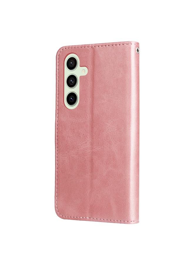 S-TOP Case For Samsung Galaxy S24 FE 5G Fashion Calf Texture Zipper Leather Phone Case - Image 3