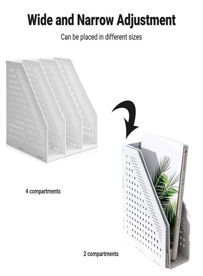 ساييك حامل ملفات ومجلات مكتبي من SAYEEC، 3 أقسام بلاستيكية مجوفة، منظم ملفات قابل للطي، رفوف خزانة ملفات، فواصل، رف عرض وتخزين - Image 5