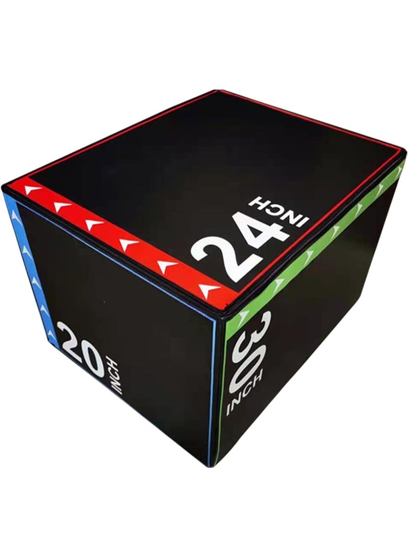 LENND 3-in-1 Plyometric Box Foam Jumping Box – Adjustable 51/61/75cm, Heavy Duty, Home Gym Fitness - Image 1