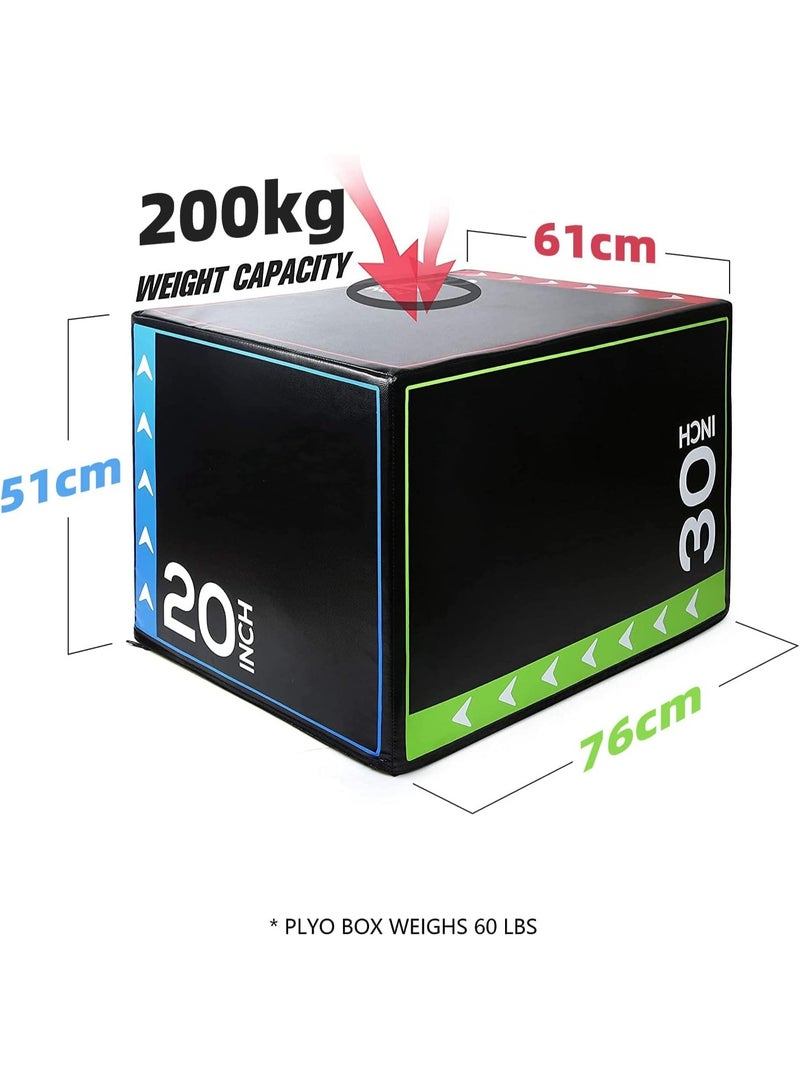 LENND 3-in-1 Plyometric Box Foam Jumping Box – Adjustable 51/61/75cm, Heavy Duty, Home Gym Fitness - Image 3