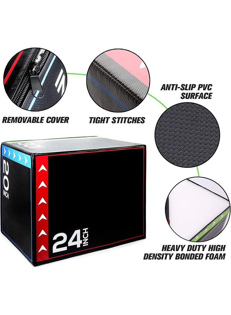 LENND 3-in-1 Plyometric Box Foam Jumping Box – Adjustable 51/61/75cm, Heavy Duty, Home Gym Fitness - Image 5