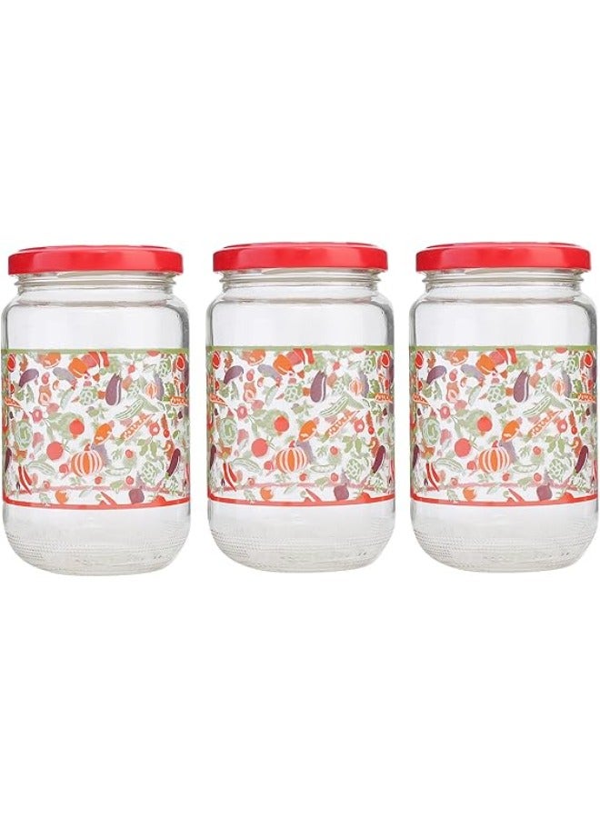 زينيا مرطبان زينيا الإسباني مع غطاء 720 مل - أحمر - Image 1