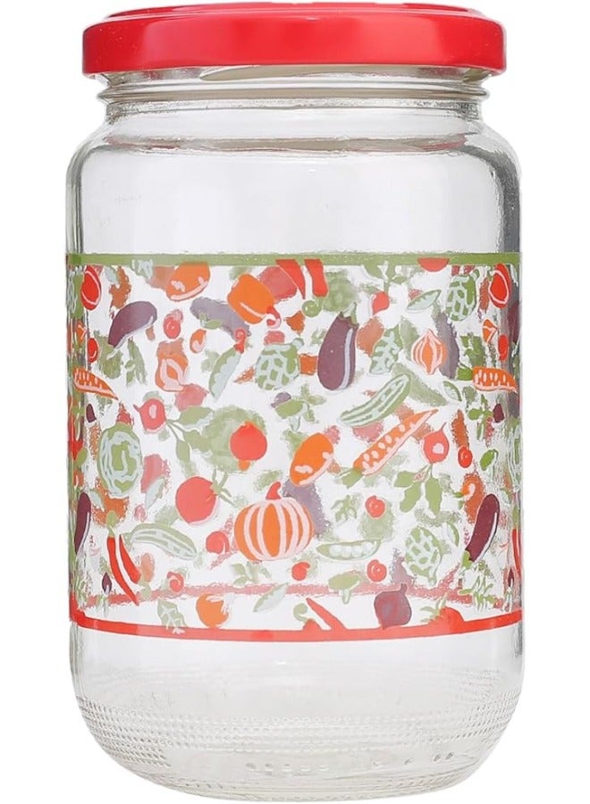 زينيا مرطبان زينيا الإسباني مع غطاء 720 مل - أحمر - Image 3