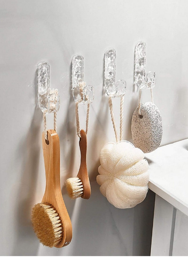 4-Piece Crystal Clear Adhesive Wall Hook Set – Elegant, Durable & Multi-Purpose Storage Solution - Image 2