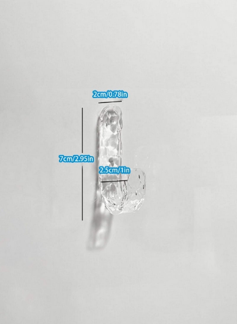 4-Piece Crystal Clear Adhesive Wall Hook Set – Elegant, Durable & Multi-Purpose Storage Solution - Image 4
