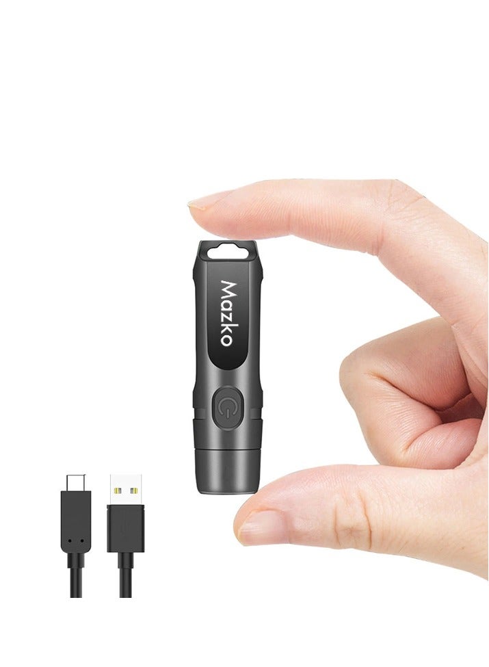 مازكو كشاف صغير بسلسلة مفاتيح، 650 لومن، قابل لإعادة الشحن، ضوء جيب يومي للاستخدام في التخييم، الهواء الطلق، والطوارئ - Image 1