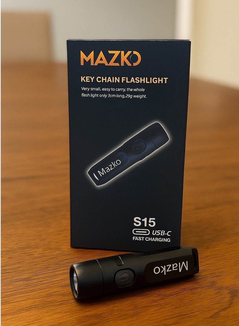 مازكو كشاف صغير بسلسلة مفاتيح، 650 لومن، قابل لإعادة الشحن، ضوء جيب يومي للاستخدام في التخييم، الهواء الطلق، والطوارئ - Image 4