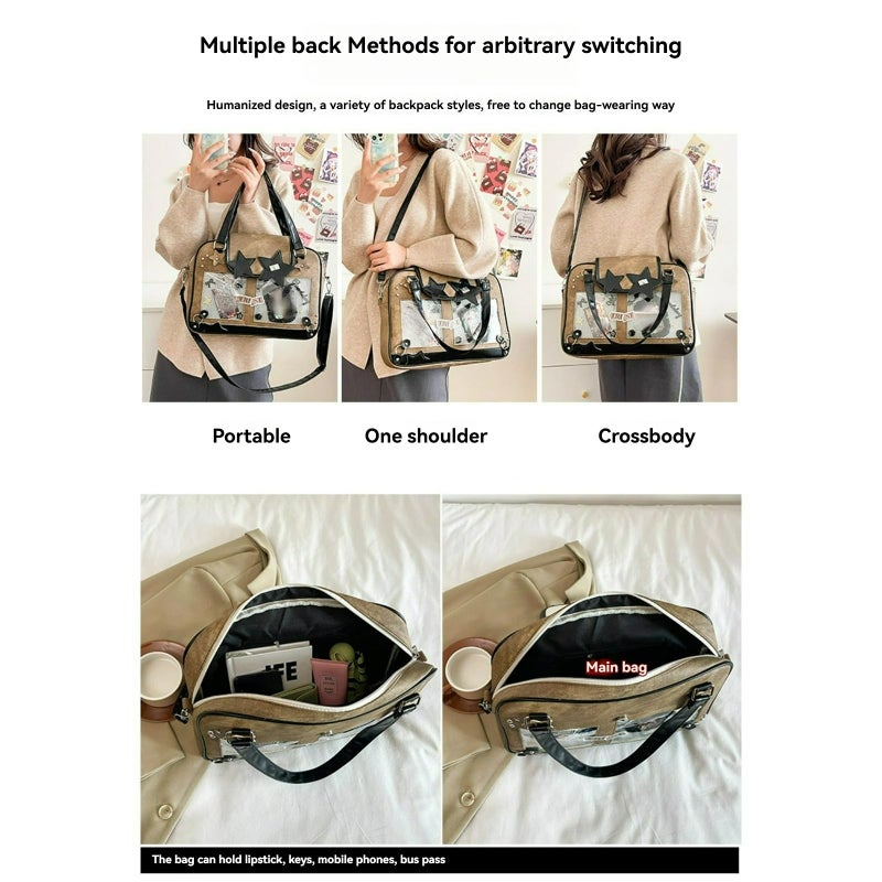 BlingKicks Ita Bag Cute Bag Kawaii Star Large Capacity Crossbody Bag for Women Lightweight and Stylish (Off-white) - Image 5