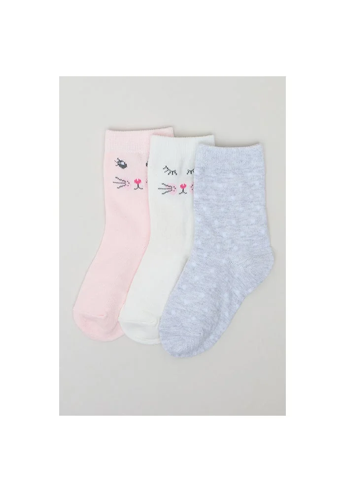 R&b 3 Pack Patterned Crew Socks