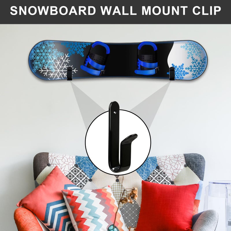 Rolitwils Snowboard Wall Mount Clips, Horizontal Skateboard Wall Mountï¼ŒSnowboard Display Stand for Room, Garage - Image 4