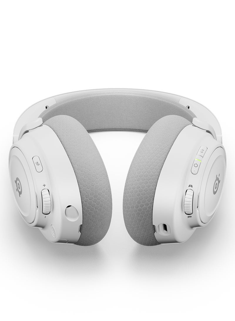 SteelSeries Arctis Nova 7 Wireless Gen 2 Gaming Headset – PC Edition, 2.4 GHz + Bluetooth, USB‑C Dongle, ClearCast Gen 2 Mic, 360° Spatial Audio, 50+ Hours Battery, Memory Foam Ear Pads, Customizable EQ, Multi-Device Connectivity, White | 61731 - Image 2