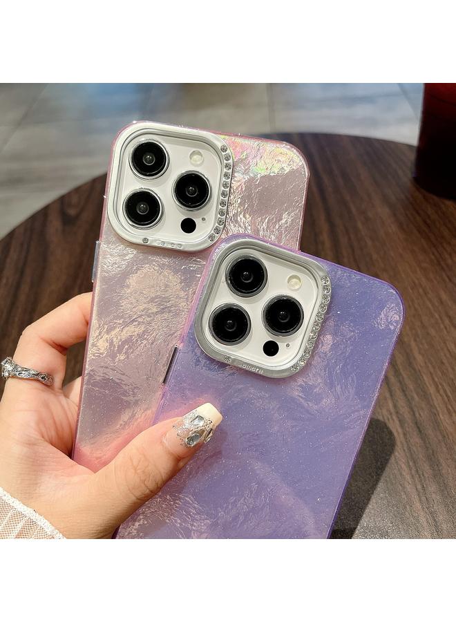 S-TOP Case For iPhone 14 Tinfoil Texture Diamond Lens Frame IMD Acrylic Phone Case - Image 3