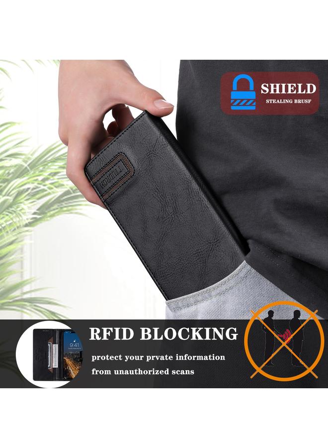 S-TOP Case For iPhone 13 mini TTUDRCH RFID Retro Texture Magnetic Leather Phone Case - Image 5