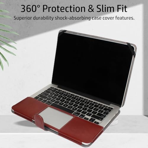 Robustrion Premium PU Leather Protective Folio Case Cover for MacBook Air 13.6 inch Case 2022 Release A2681 M2 Chip - Brown - Image 4