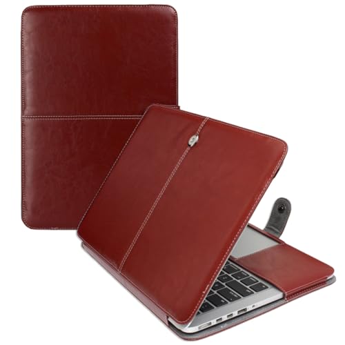Robustrion Premium PU Leather Protective Folio Case Cover for MacBook Air 13.6 inch Case 2022 Release A2681 M2 Chip - Brown - Image 1
