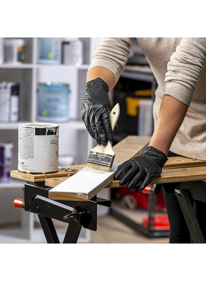 قفازات نيتريل سوداء صناعية شديدة التحمل – حماية فائقة القوة – قفازات محببة للاستخدام مرة واحدة خالية من اللاتكس والبودرة – أمان وقبضة احترافية. - Image 2