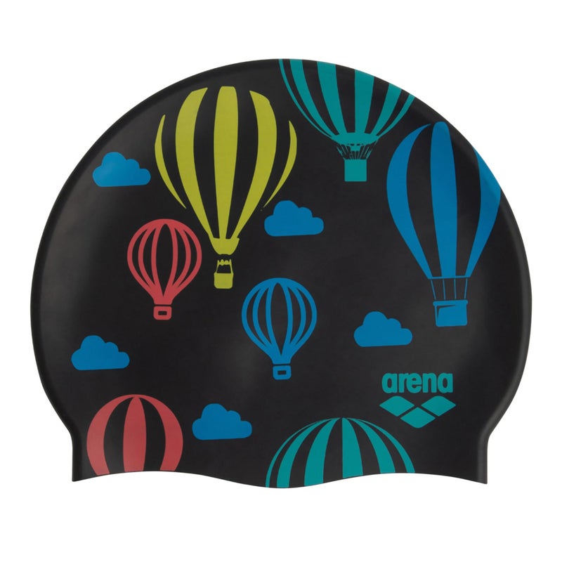 Arena Classic Junior Silicone Unisex Swim Cap for Girls and Boys Comfortable Durable Kids Pool Bathing Cap One Size Air BalloonsBlue - Image 2