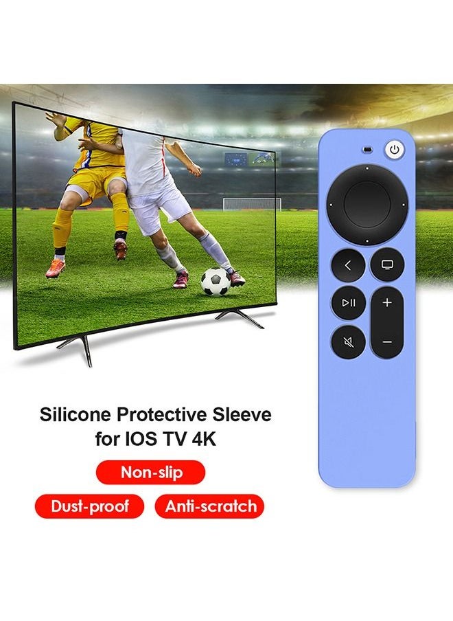 O Ozone Case Compatible with Apple TV 4K Siri Remote 2021 Silicone Cover,Apple 4K Siri Remote 2nd Gen Cover (Blue)  - Image 3