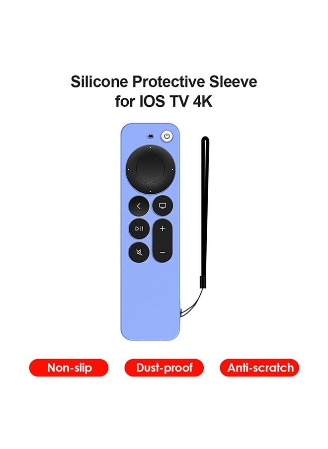 O Ozone Case Compatible with Apple TV 4K Siri Remote 2021 Silicone Cover,Apple 4K Siri Remote 2nd Gen Cover (Blue)  - Image 4