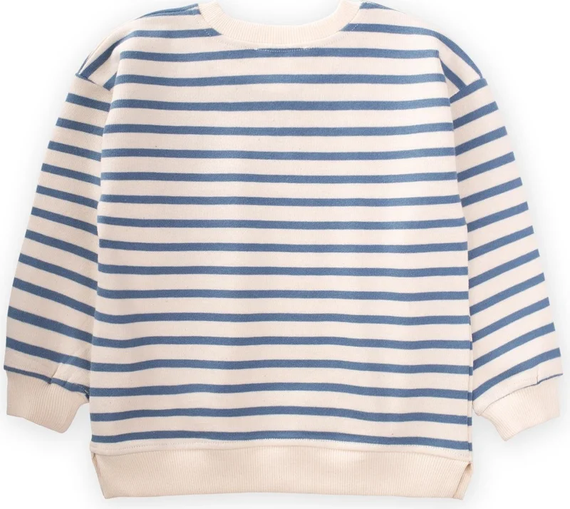 Cigit Striped Cardigan Detailed Seasonal Sweater 2-12 Years Indigo Blue