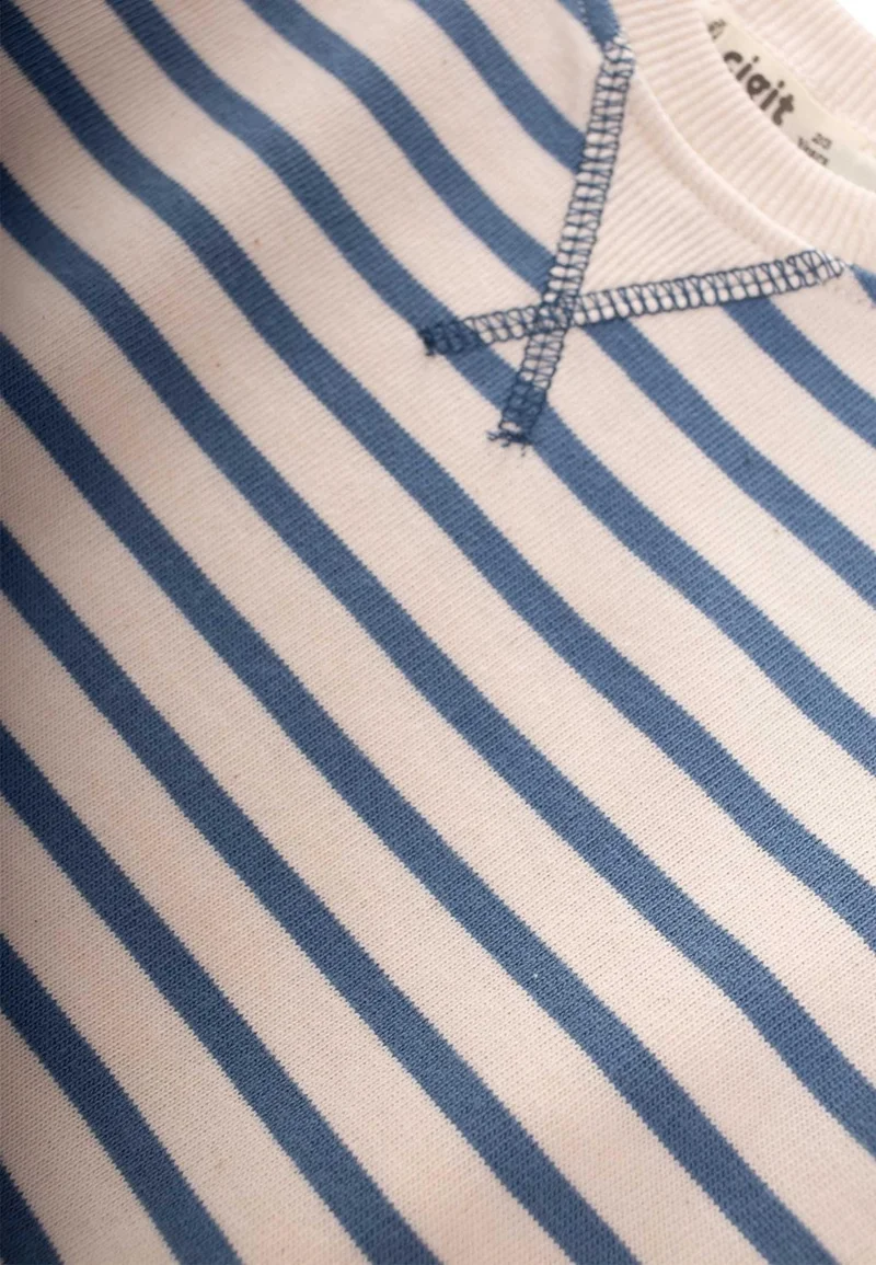 Cigit Striped Cardigan Detailed Seasonal Sweater 2-12 Years Indigo Blue