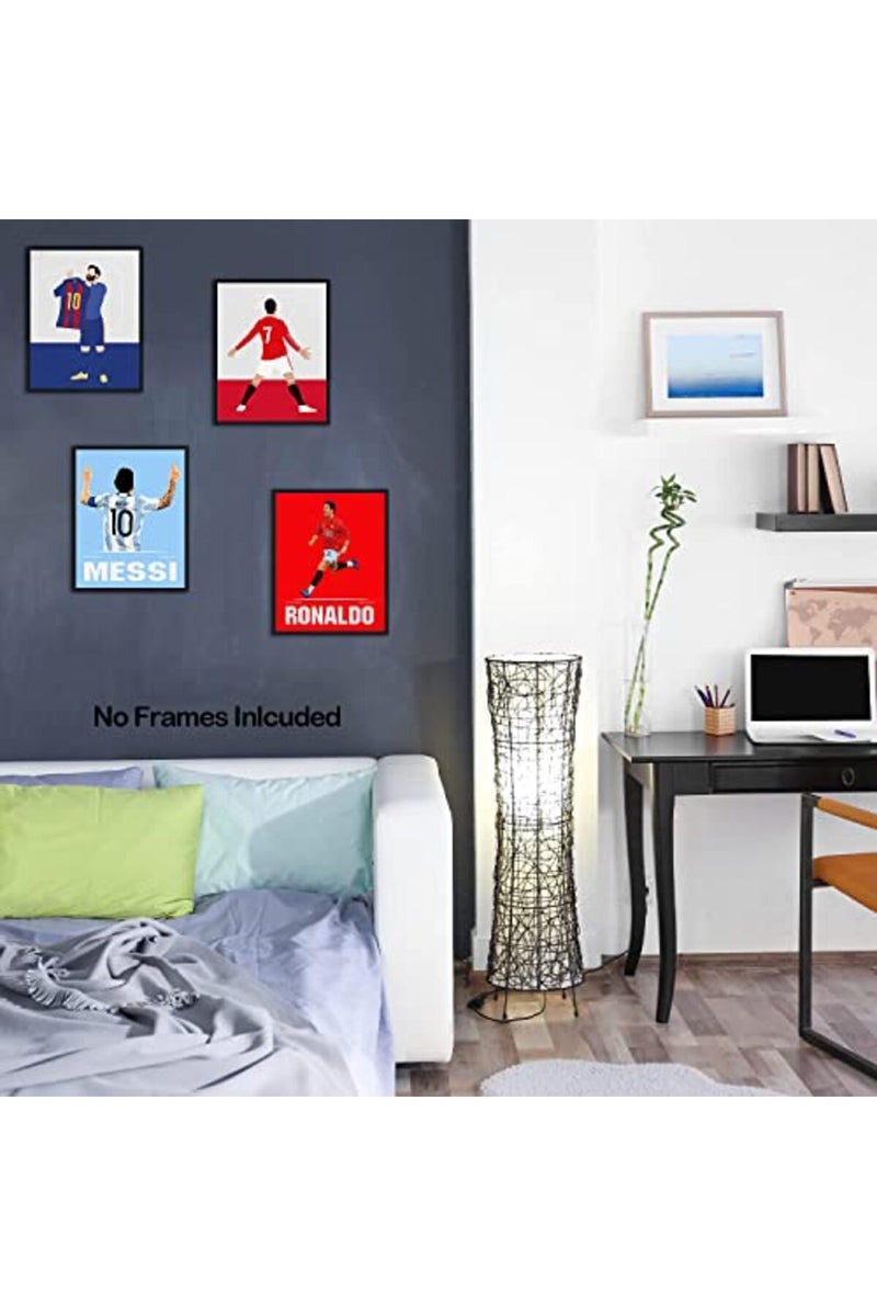 BPA Football Sports Star Posters Cristiano Ronaldo and Lionel Messi Wall Art Prints, Soccer Superstar Canvas Posters, Motivational Sports Art Prints for Home Decor, Set of 4 (8"x10" Unframed) - Image 3