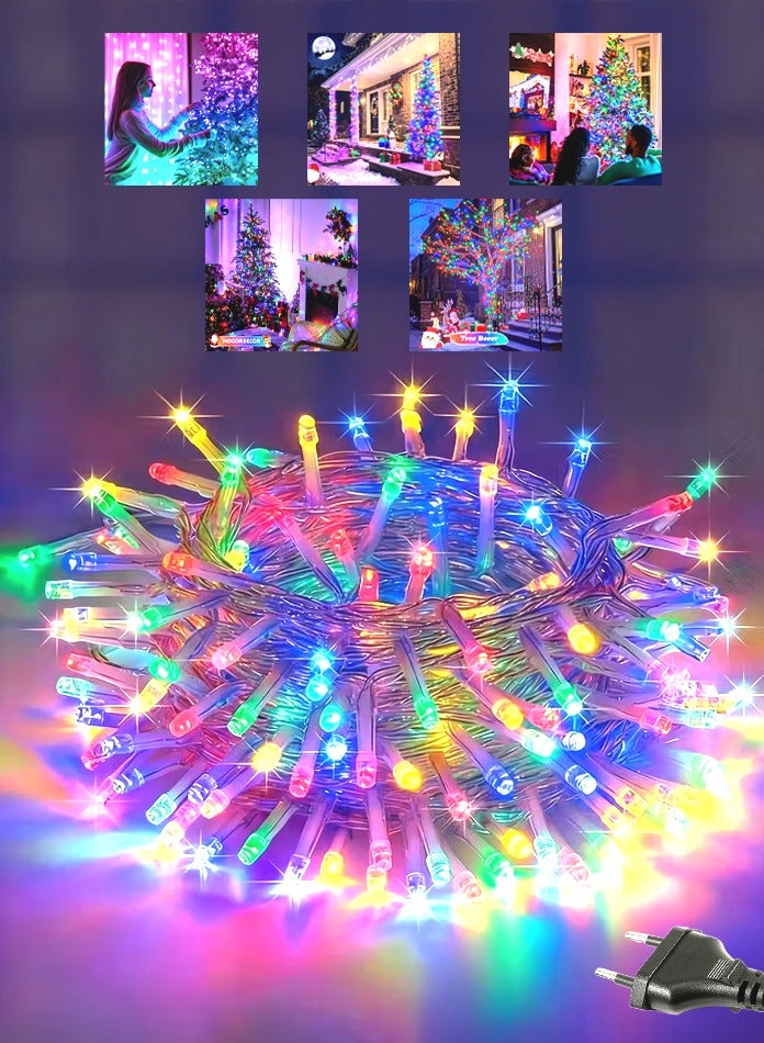 مودي أضواء سلسلة عيد الميلاد بطول 50 مترًا، 480 مصباح LED متعدد الألوان، 8 أوضاع إضاءة، مقاومة للماء بمعيار IP44، أضواء خرافية قابلة للتوصيل، مثالية لأشجار عيد الميلاد، ديوالي، حفلات الزفاف، الحفلات، الحدائق، الشرفات، وتزيين الفناء - 11 واط نحاس + بولي كربونات، شعاع عريض 300 درجة - Image 1