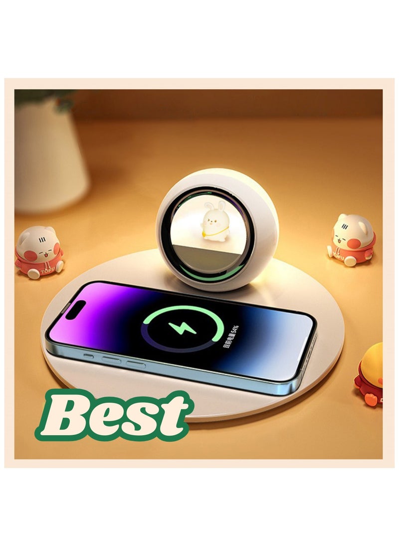 KyraTech 2-in-1 Wireless Charger with Night Light, Fast Charging Pad with Warm LED Light, Perfect for Bedroom Nightstand  - Image 3
