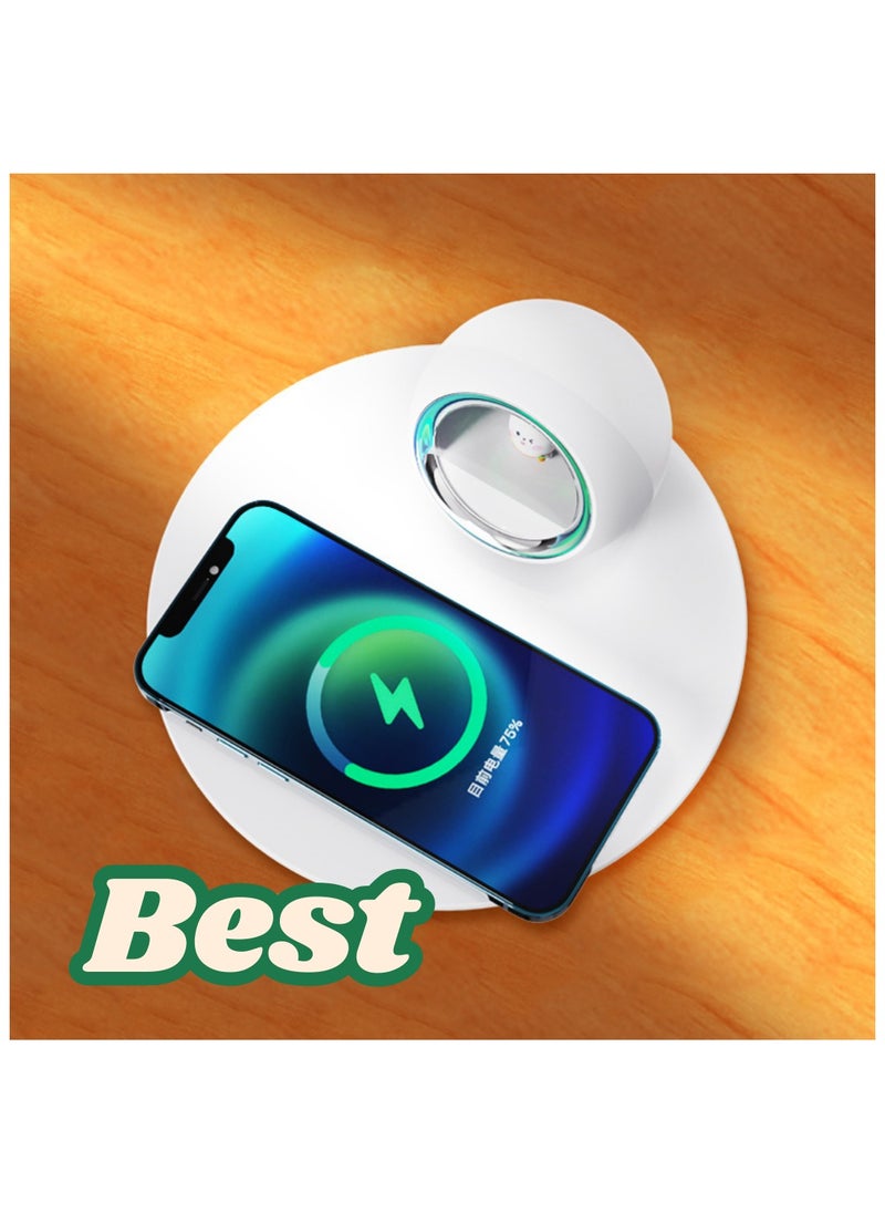 KyraTech 2-in-1 Wireless Charger with Night Light, Fast Charging Pad with Warm LED Light, Perfect for Bedroom Nightstand  - Image 5