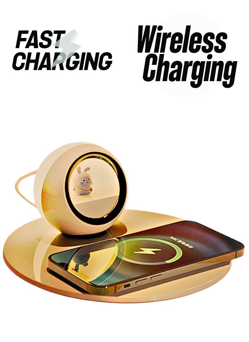 KyraTech 2-in-1 Wireless Charger with Night Light, Fast Charging Pad with Warm LED Light, Perfect for Bedroom Nightstand  - Image 1