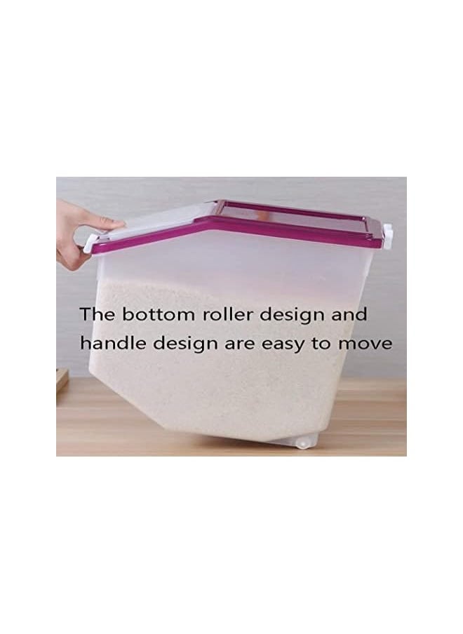 Rice Storage Container 5kg (11 lbs) - Food Storage Container with Lid, BPA Free Plastic Large Cereal Storage Box, Multifunctional Containers for Kitchen Food with Measuring Cup