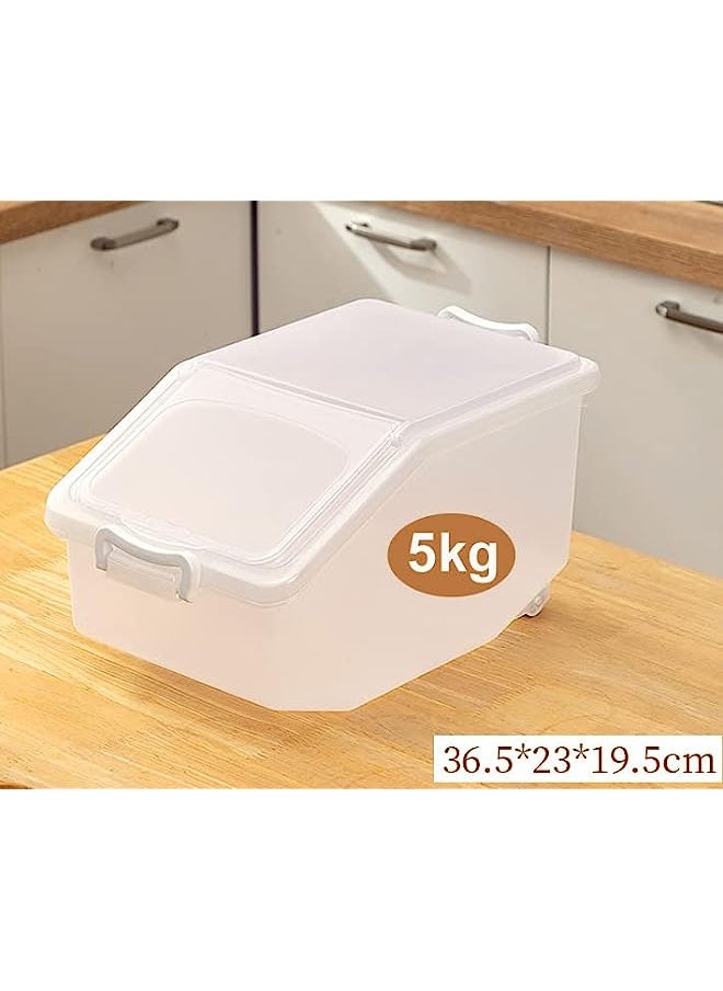 Rice Storage Container 5kg (11 lbs) - Food Storage Container with Lid, BPA Free Plastic Large Cereal Storage Box, Multifunctional Containers for Kitchen Food with Measuring Cup